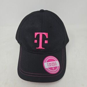 T-Mobile Tuesdays Baseball Hat Black Magenta Mesh Trucker Cap Adjustable OSFM